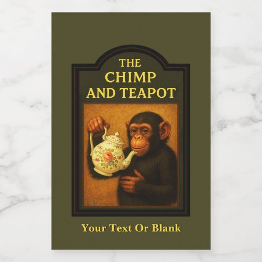 Das Chimp and Teapot Lebensmitteletikett (Einzelnes Label)