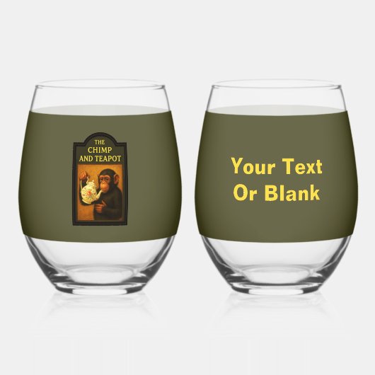 Das Chimp and Teapot Weinglas Ohne Stiel (Vorderseite)