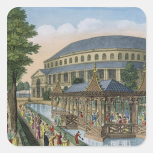 Das chinesische Haus, die Rotunda und das Unterneh Quadratischer Aufkleber