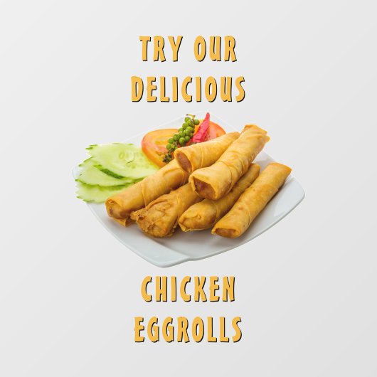 Das chinesische Restaurant Eggrolls wird individue Fensteraufkleber (Blatt)