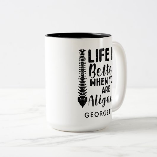 Das chiropraktische Leben ist besser, wenn sich di Zweifarbige Tasse (VorderseiteRechts)