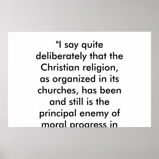 Das Christentum ist der Feind des Fortschritts Poster (Vorne)