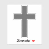 Das Christliche Kreuz (grau) Aufkleber (Blatt)