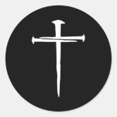 Das Christliche Weiße Kreuz der drei Nägel Runder Aufkleber (Vorderseite)