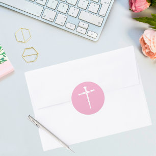 Das Christliche Weiße Kreuz der drei Nägel Runder Aufkleber