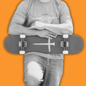 Das Christliche Weiße Kreuz der drei Nägel Skateboard