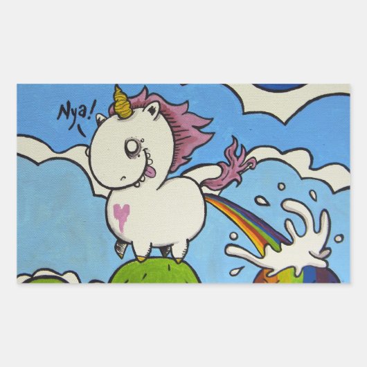 Das Chubby Unicorn Rechteckiger Aufkleber (Vorderseite)