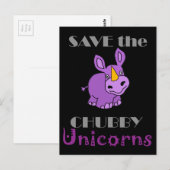 Das Chubby Unicorns Fun Artwork gerettet Postkarte (Vorne/Hinten)
