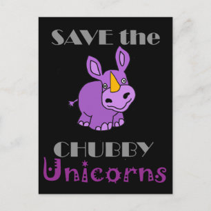Das Chubby Unicorns Fun Artwork gerettet Postkarte