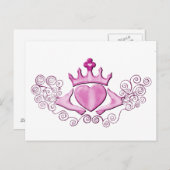 Das Claddagh (rosa) Postkarte (Vorne/Hinten)