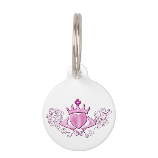 Das Claddagh (rosa) Tiermarke (Vorderseite)
