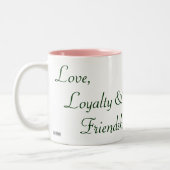 Das Claddagh (rosa) Zweifarbige Tasse (Links)