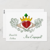 Das Claddagh (Vollfarbe) Einladung (Vorne/Hinten)