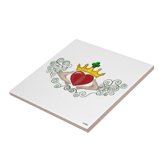Das Claddagh (Vollfarbe) Fliese (Seite)