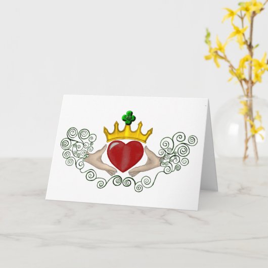 Das Claddagh (Vollfarbe) Karte (Gelbe Blume)