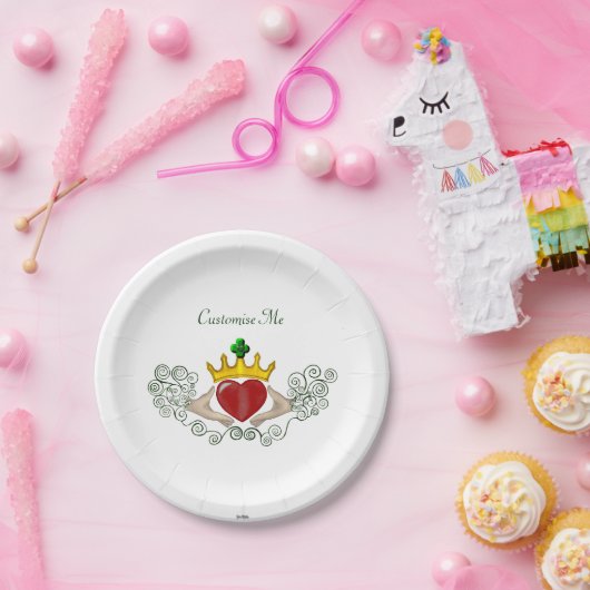 Das Claddagh (Vollfarbe) Pappteller (Party)