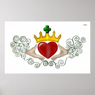 Das Claddagh (Vollfarbe) Poster