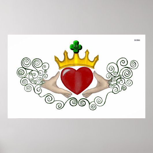 Das Claddagh (Vollfarbe) Poster (Vorne)