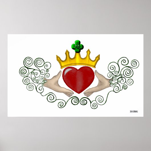 Das Claddagh (Vollfarbe) Poster (Vorne)
