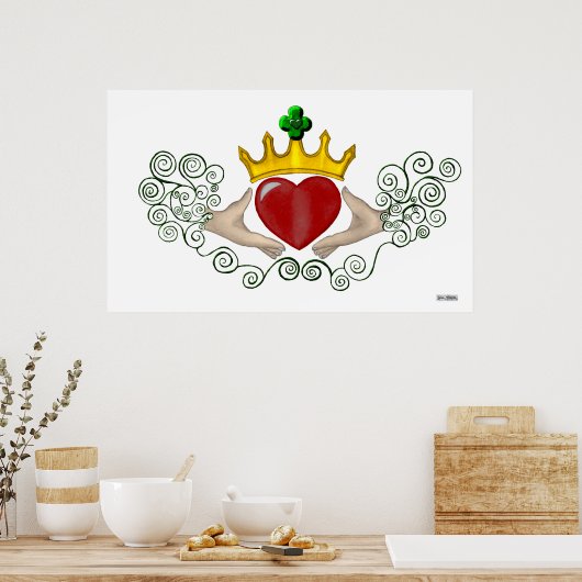 Das Claddagh (Vollfarbe) Poster (Küche)