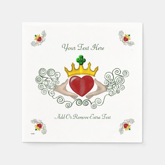 Das Claddagh (Vollfarbe) Serviette (Vorderseite)