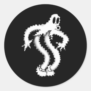 Das Clown Ghost Shaky Spooky Blackwork Runder Aufkleber