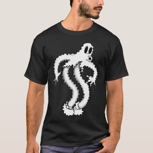 Das Clown Ghost Shaky Spooky Blackwork T-Shirt (Vorderseite)