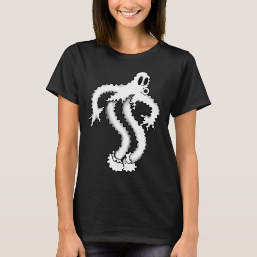 Das Clown Ghost Shaky Spooky Blackwork T-Shirt (Vorderseite)