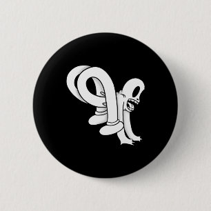Das Clown Ghost Twisty Blackwork Button