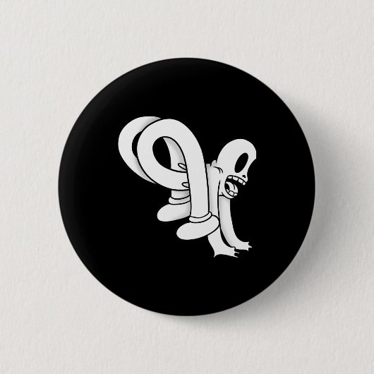 Das Clown Ghost Twisty Blackwork Button (Vorderseite)