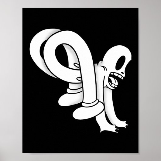 Das Clown Ghost Twisty Blackwork Poster (Vorne)