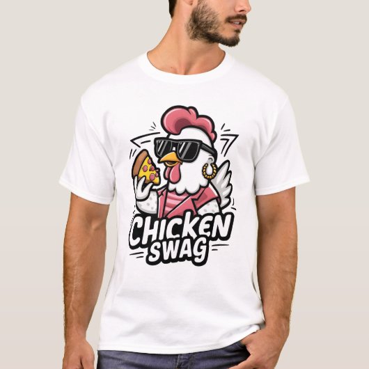 Das Cluckin-Logo für Coole Hühnerschwänze T-Shirt (Vorderseite)