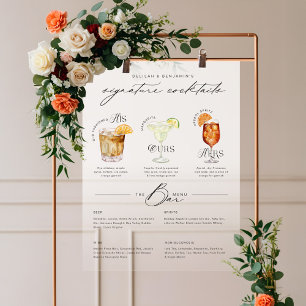 Das Cocktailmenü der Unterschrift "Uurs & Hure Wat Acrylschild