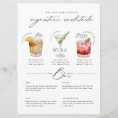 Das Cocktailmenü der Unterschrift "Uurs & Hure Wat Menükarte (Vorderseite)