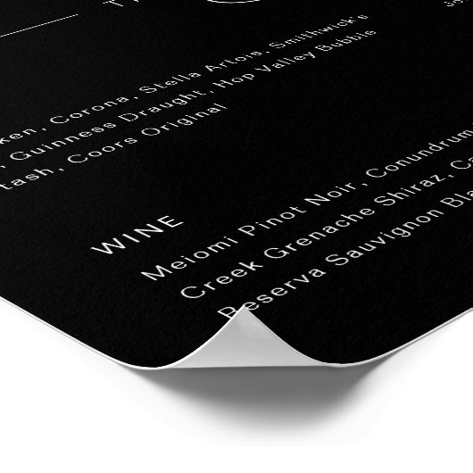 Das Cocktailmenü der Unterschrift "Uurs & Hure Wat Poster (Ecke)