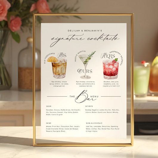 Das Cocktailmenü der Unterschrift "Uurs & Hure Wat Poster