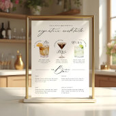 Das Cocktailmenü der Unterschrift "Uurs & Hure Wat Poster
