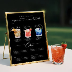 Das Cocktailmenü der Unterschrift "Uurs & Hure Wat Poster