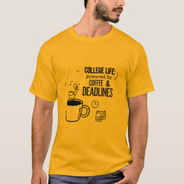 Das College-Leben wird durch Kaffee angetrieben T-Shirt