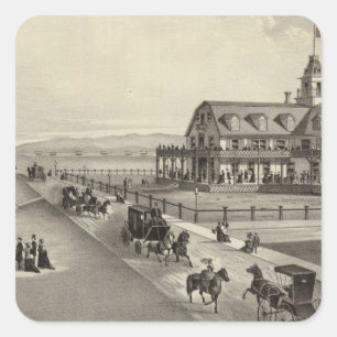 Das Colorado-Haus, Ozean-Strand, NJ Quadratischer Aufkleber