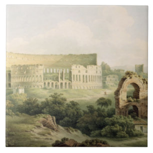 Das Colosseum, Rom, 1802 (w/c über Graphit auf wo Fliese