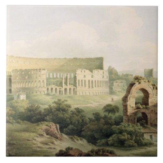 Das Colosseum, Rom, 1802 (w/c über Graphit auf wo Fliese (Vorderseite)