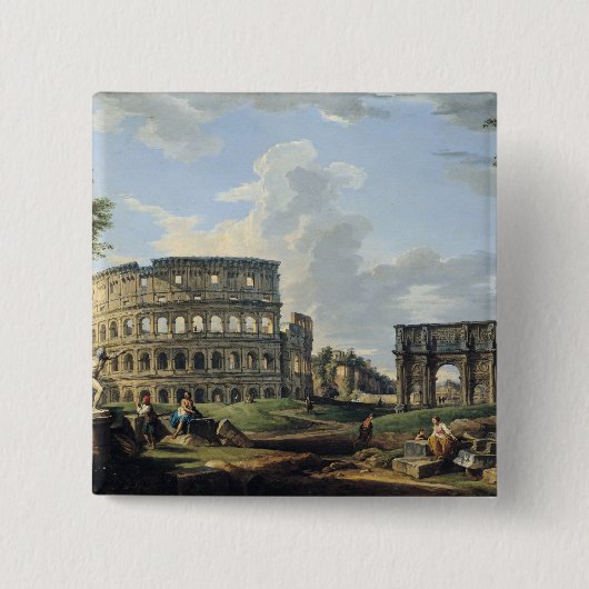 Das Colosseum und der Bogen von Constantine Button (Vorderseite)