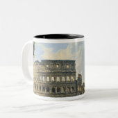 Das Colosseum und der Bogen von Constantine Zweifarbige Tasse (Vorderseite Links)