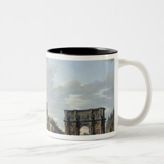 Das Colosseum und der Bogen von Constantine Zweifarbige Tasse (Rechts)