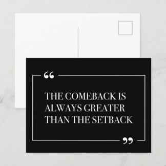 Das Comeback ist immer größer als der Rückschlag Postkarte