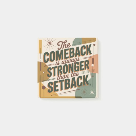 Das Comeback ist immer stärker als der Rückschlag Post-it Klebezettel (Vorderseite)
