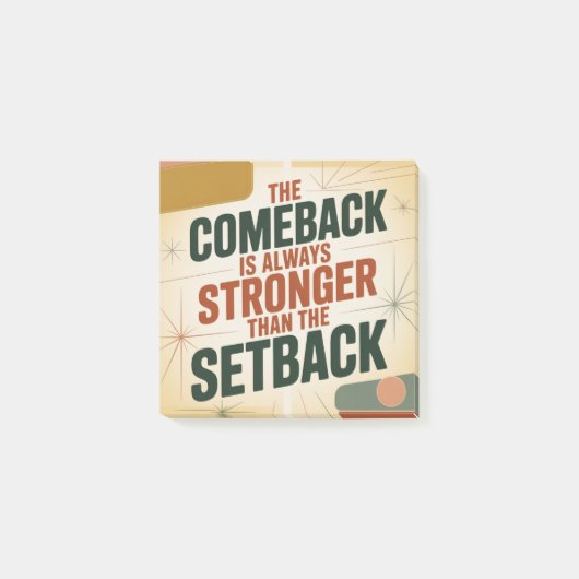Das Comeback ist immer stärker als der Rückschlag Post-it Klebezettel (Vorderseite)