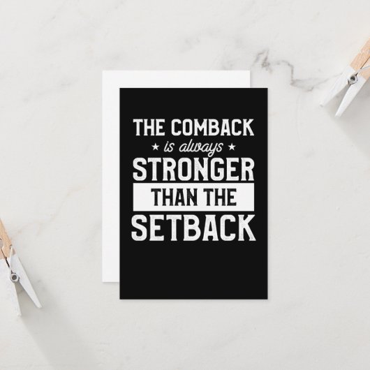 Das Comeback ist immer stärker Karte (Vorderseite/Rückseite Beispiel)