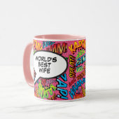 Das Comic für das beste Ehefrau-Fun-Rosa-Retro-Buc Tasse (Vorderseite Links)
